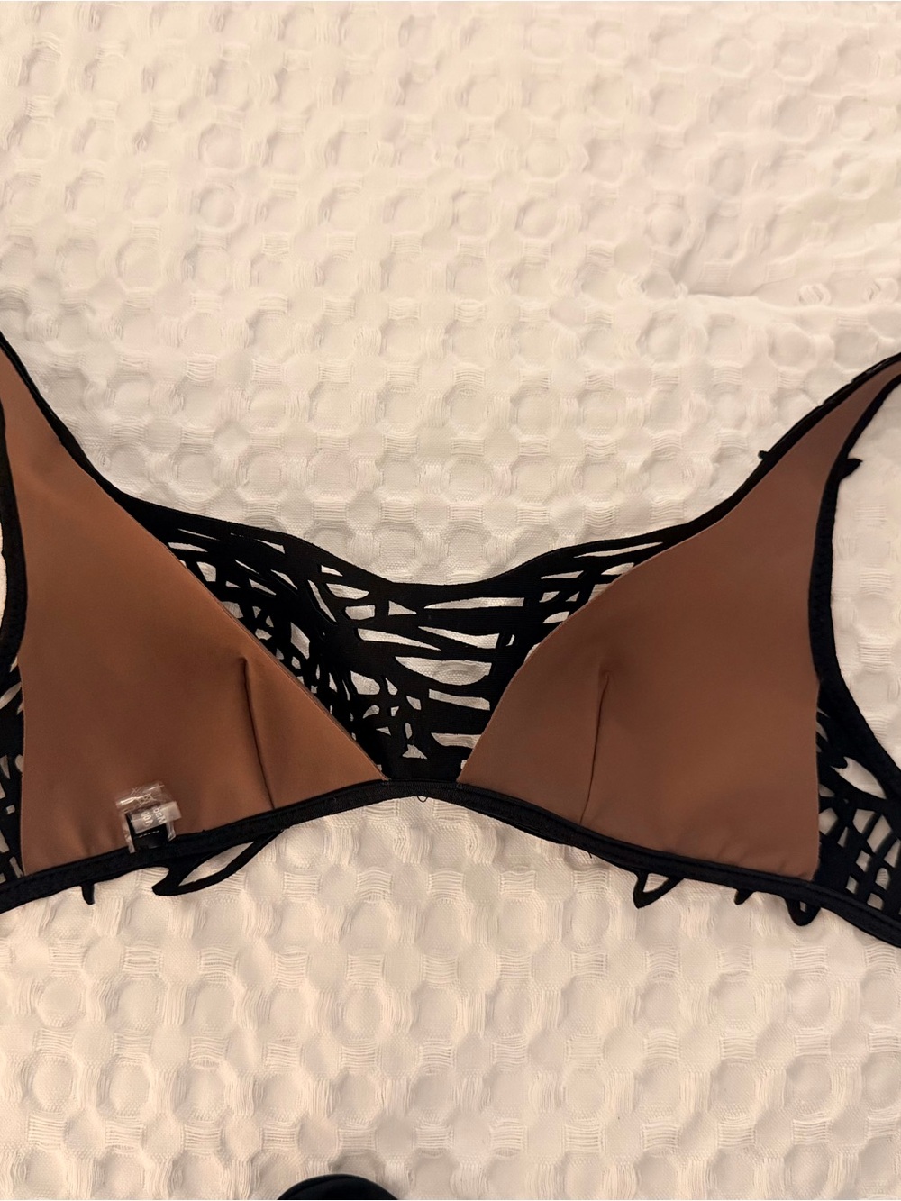 Black Laser-Cut Crochet-Inspired Bikini Set - Picture 13 of 14